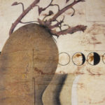 "It Knows in the Dark" (detail 1); Hand-colored inkjet photograph on tea bags, mounted on wood; 24" x 20" x 1.5"; 2011
