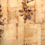 "March" (detail 1); Hand-colored inkjet photograph on tea bags, mounted on wood; 24" x 20" x 1.5"; 2010
