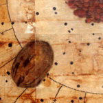 "Two States" (detail 1); Hand-colored inkjet photograph on tea bags, mounted on wood; 24" x 20" x 1.5"; 2010
