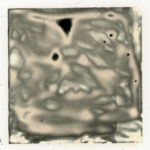 “Attempt to Minify #5"; Silver gelatin photographic chemigram; 4" x 4"; 2021