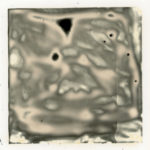 “Attempt to Minify #5"; Silver gelatin photographic chemigram; 4" x 4"; 2021