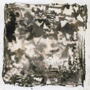 “Attempt to Minify #7"; Silver gelatin photographic chemigram; 4" x 4"; 2021