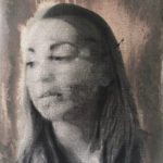 “Deep Breath (Lindy #1)"; Silver gelatin photographic chemigram; 14" x 11"; 2021