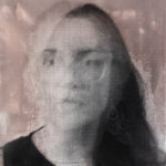 “Deep Breath (Kimberly #1)"; Silver gelatin photographic chemigram; 14" x 11"; 2022