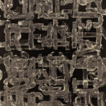 “Deep Breath (Conversations #16 -- Children Inventing Games)"; Silver gelatin photographic chemigram; 14" x 11"; 2022