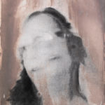 “Deep Breath (Lisa #1)"; Silver gelatin photographic chemigram; 14" x 11"; 2022