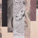 “Fissure #4”; Silver gelatin photographic chemigram collage on wood panel; 12" x 12" x 2.5"; 2017